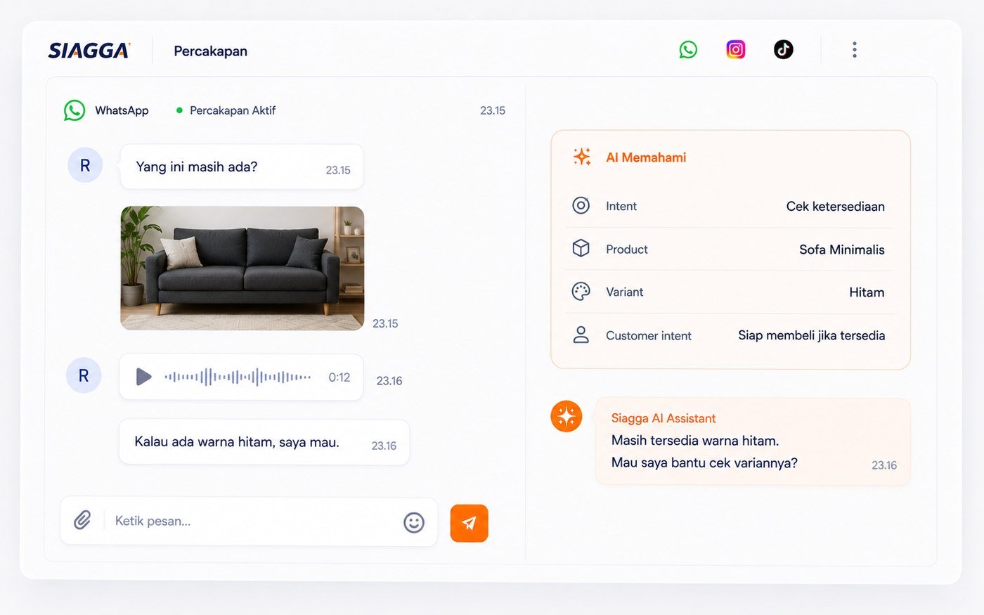 Multimodal AI — memahami teks, gambar, dan voice message